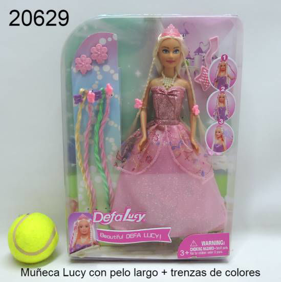 ARGestion. MUÑECA LUCY PELO LARGO + TRENZAS DE COLORES 3.24